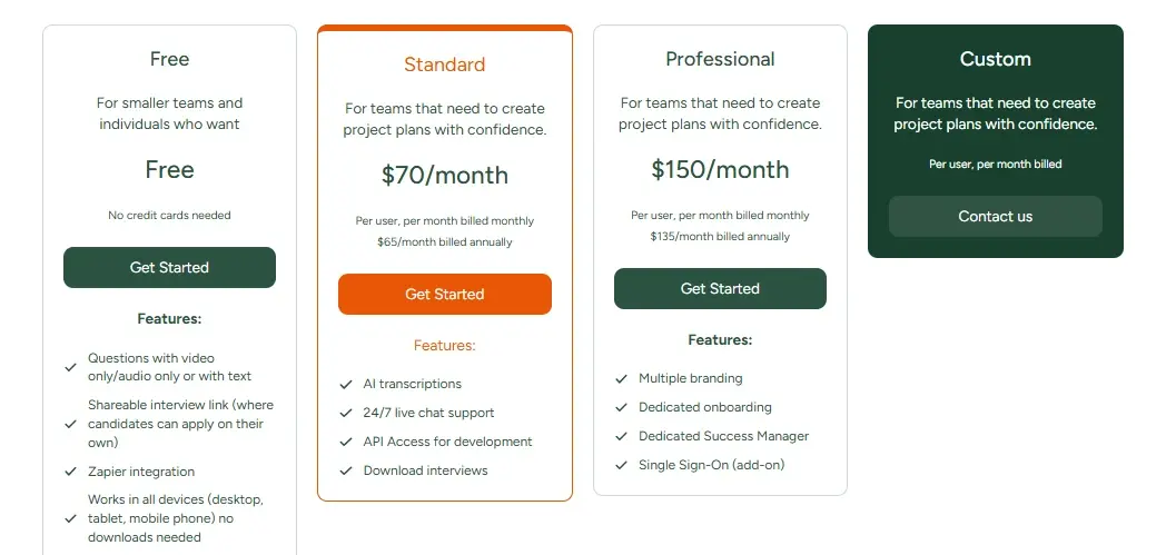 AsyncInterview pricing