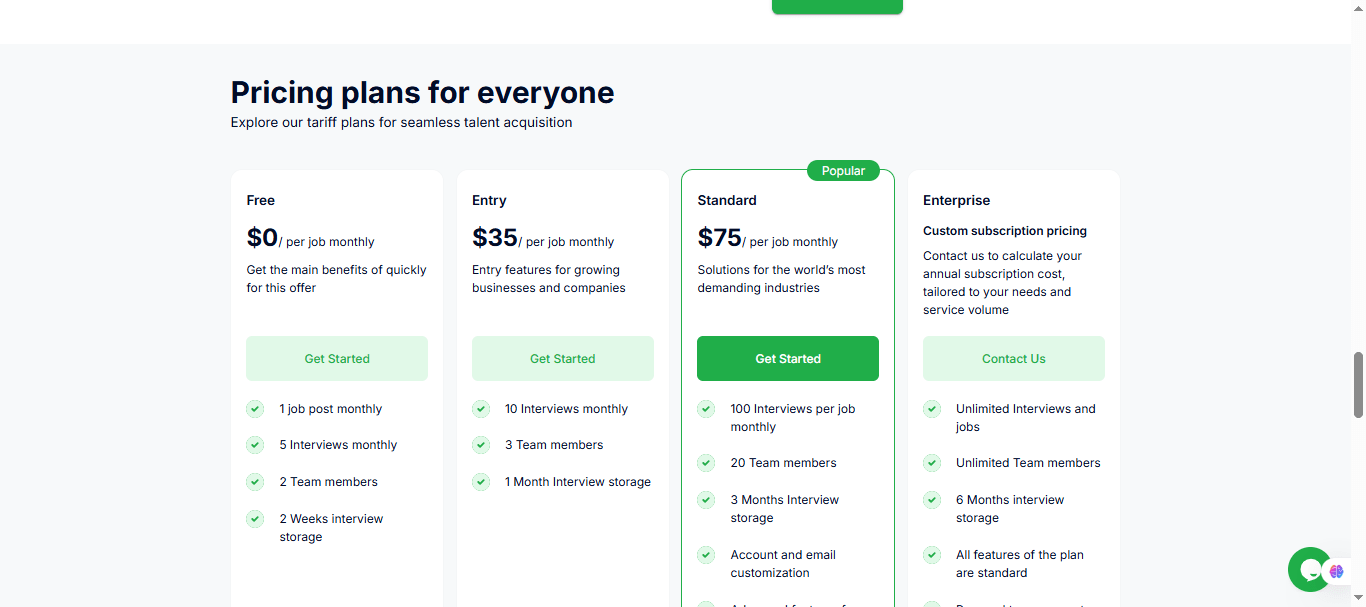 EasyHire pricing